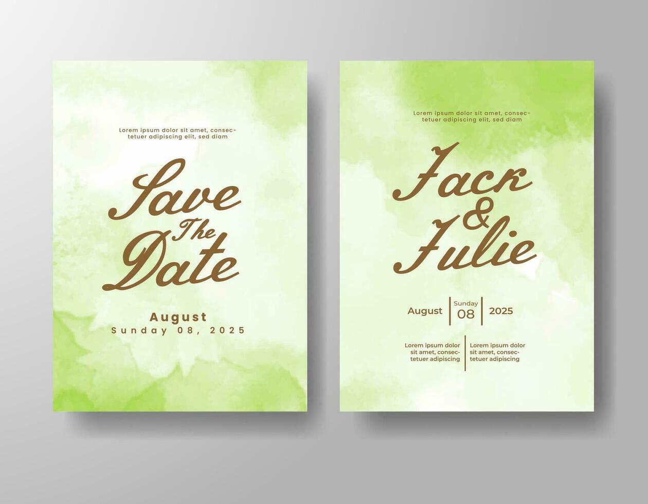 Wedding invitation with abstract watercolor background vector