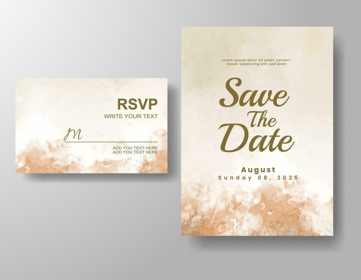 Wedding invitation with abstract watercolor background vector