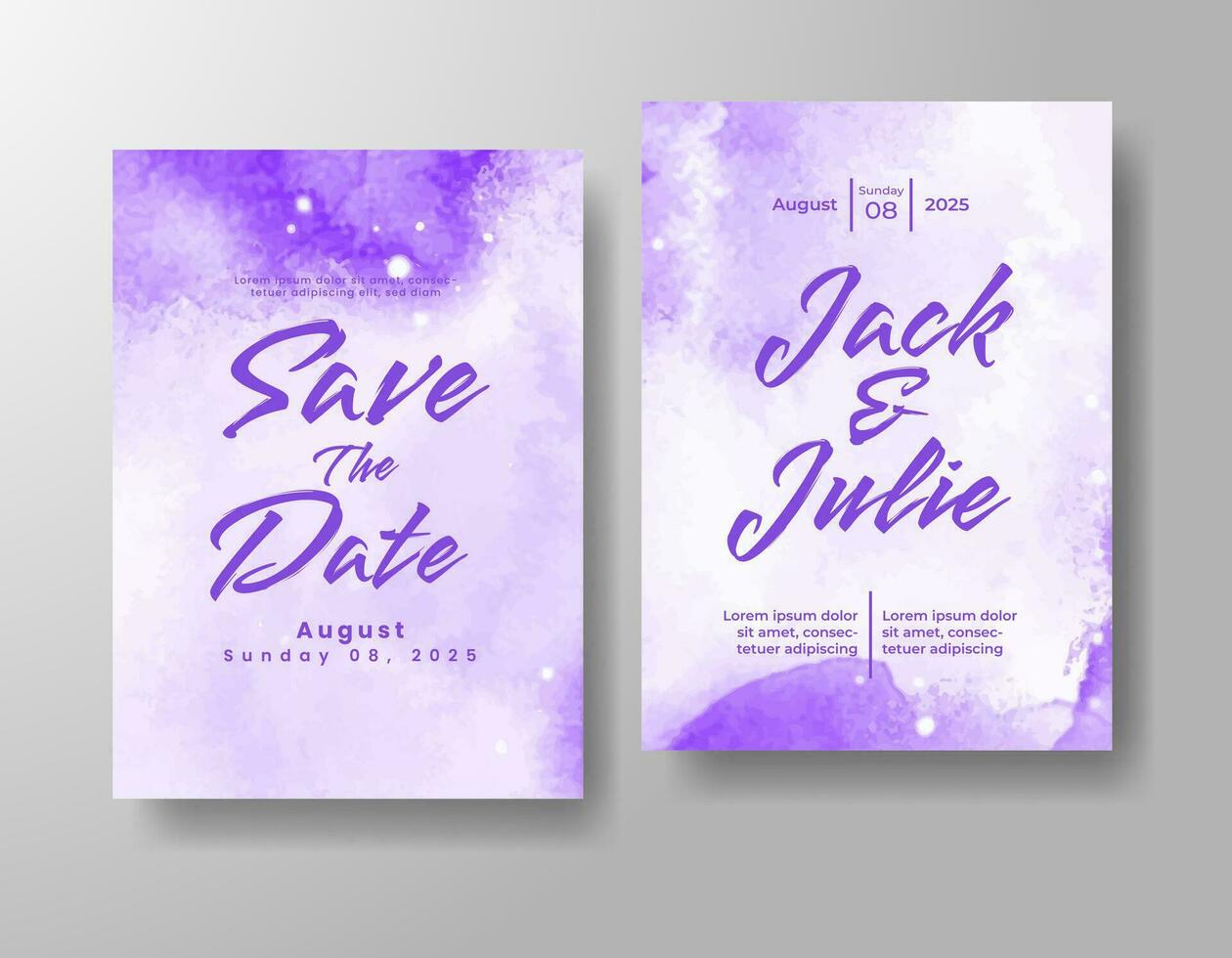 Wedding invitation with abstract watercolor background vector