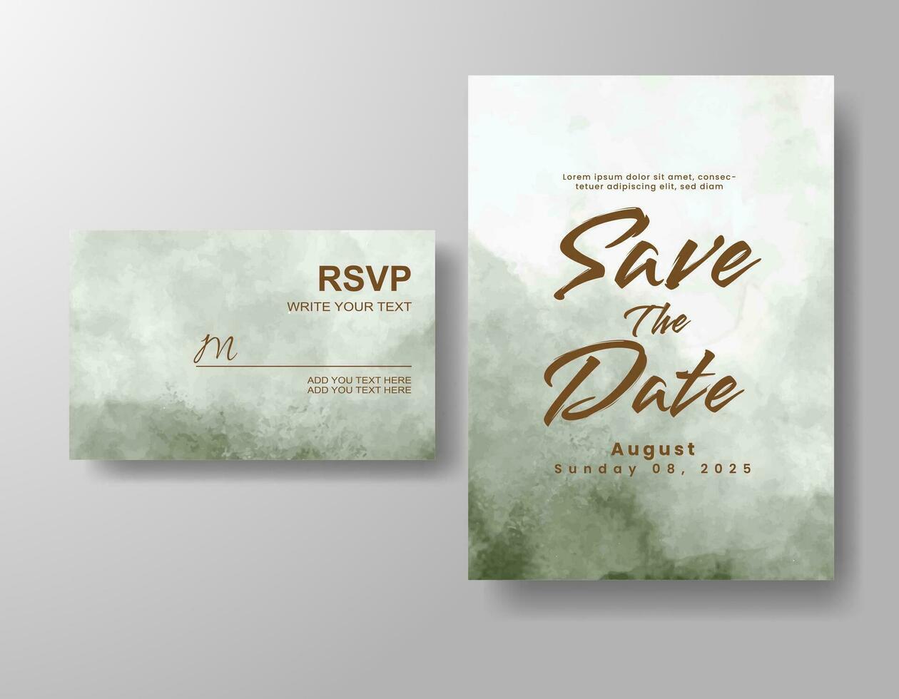 invitación de boda con fondo abstracto de acuarela vector