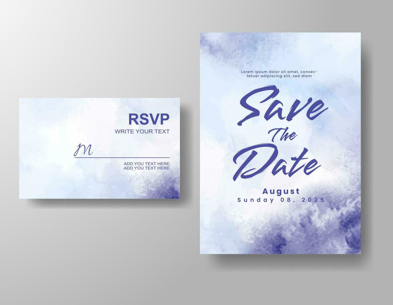 Wedding invitation with abstract watercolor background vector