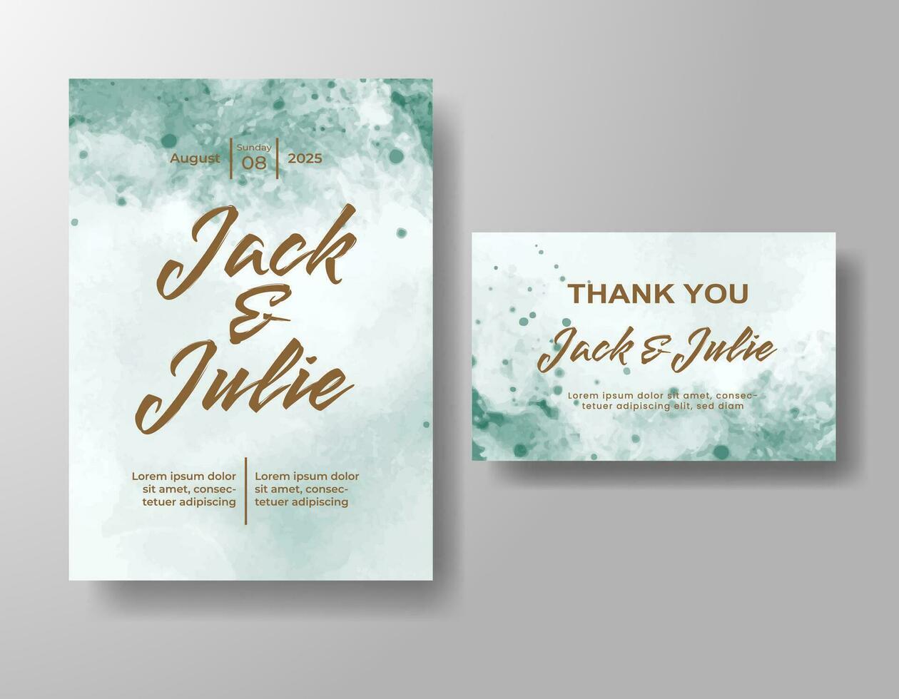 Wedding invitation with abstract watercolor background vector