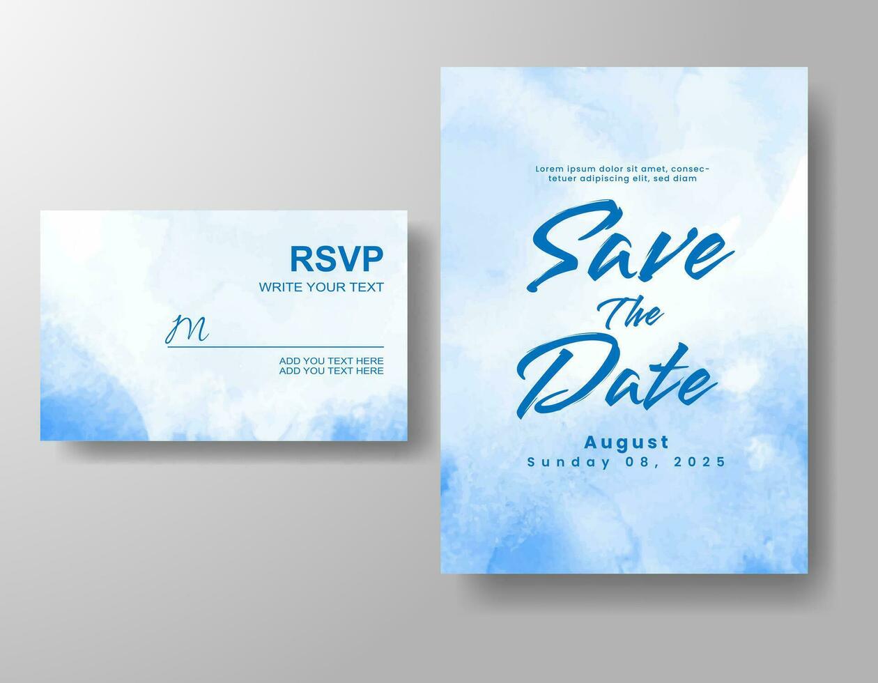 Wedding invitation with abstract watercolor background vector