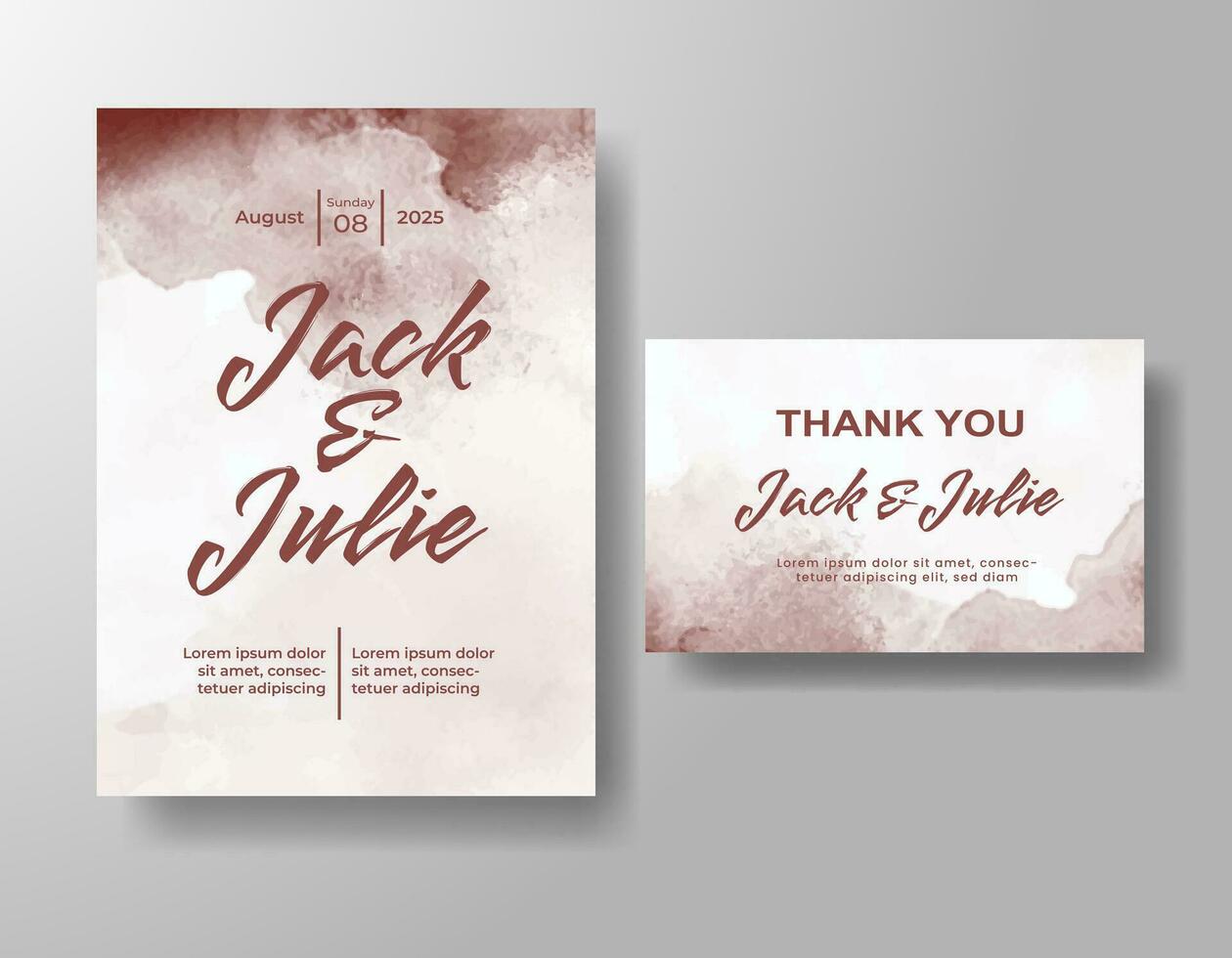 Wedding invitation with abstract watercolor background vector