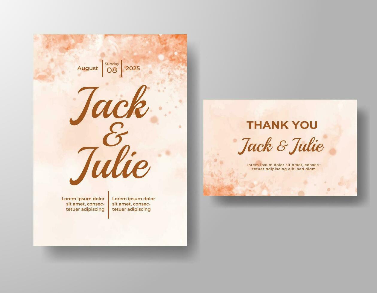 Wedding invitation with abstract watercolor background vector