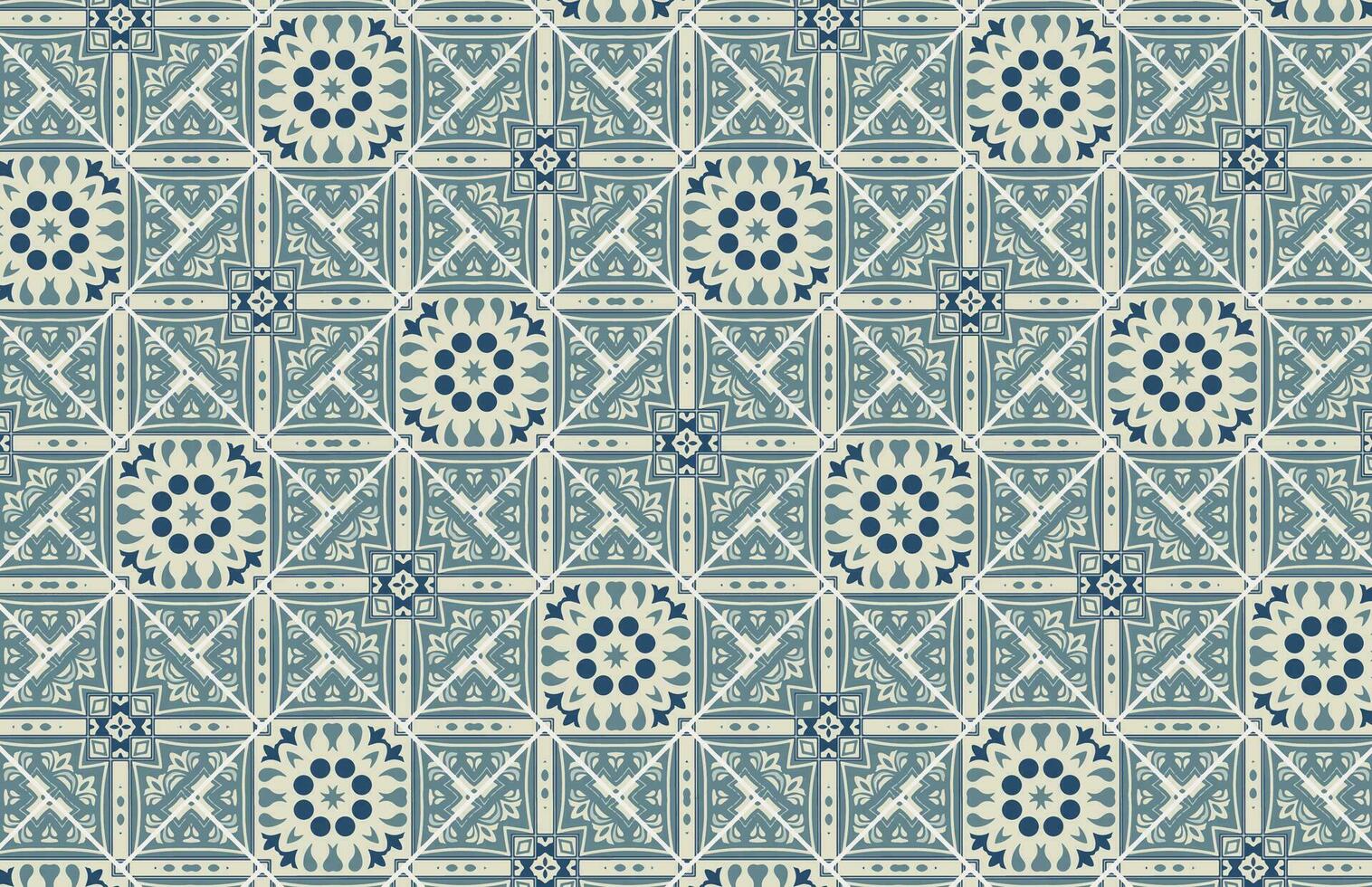 Blue and white fabric design pattern vector