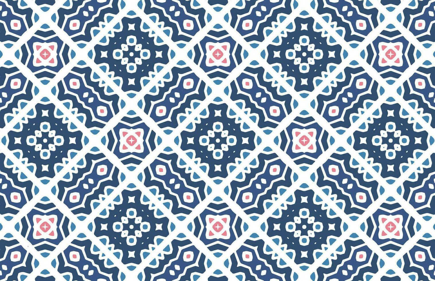 Blue and pink fabric design pattern vector
