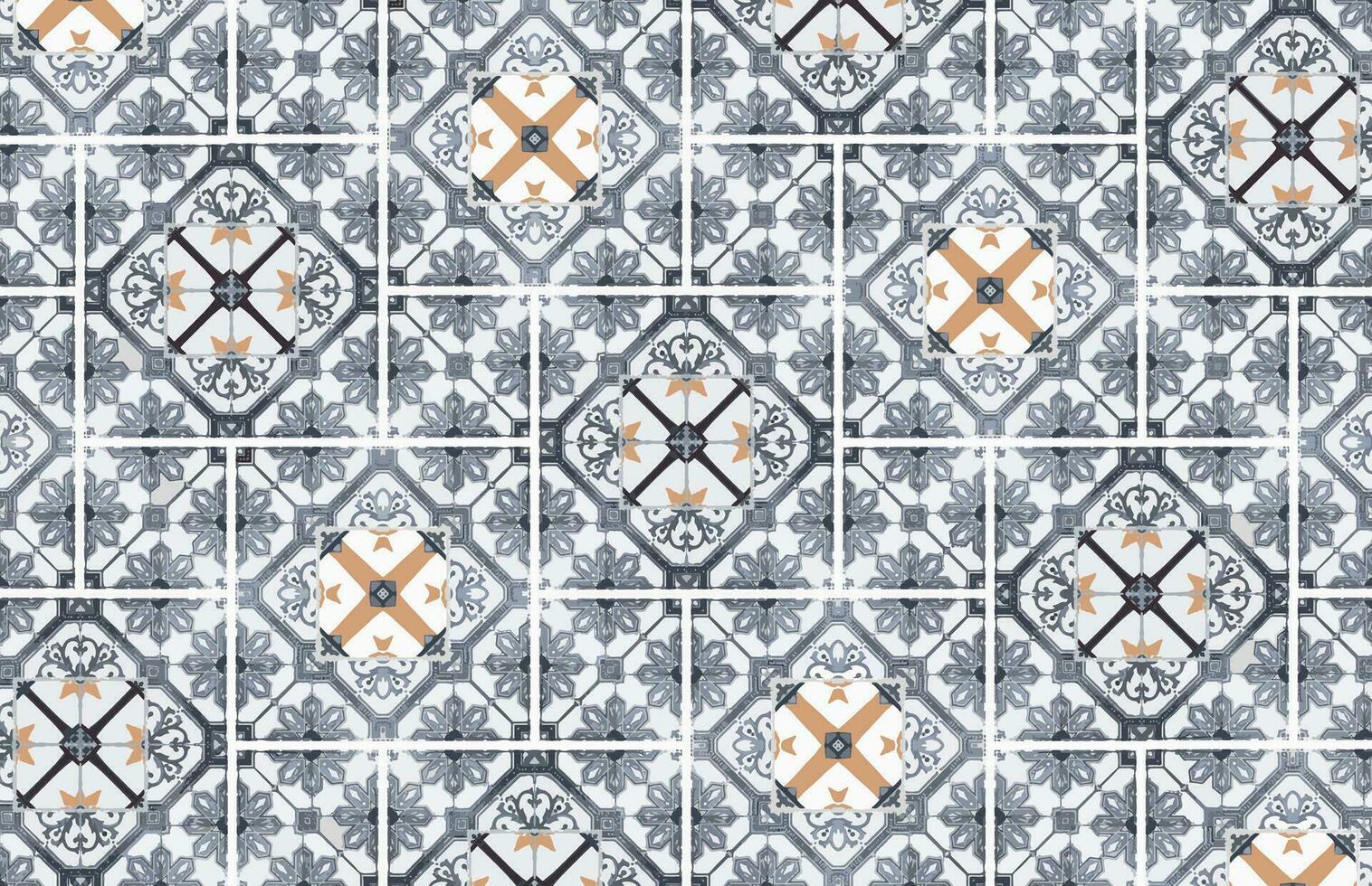 Old tile design pattern vector
