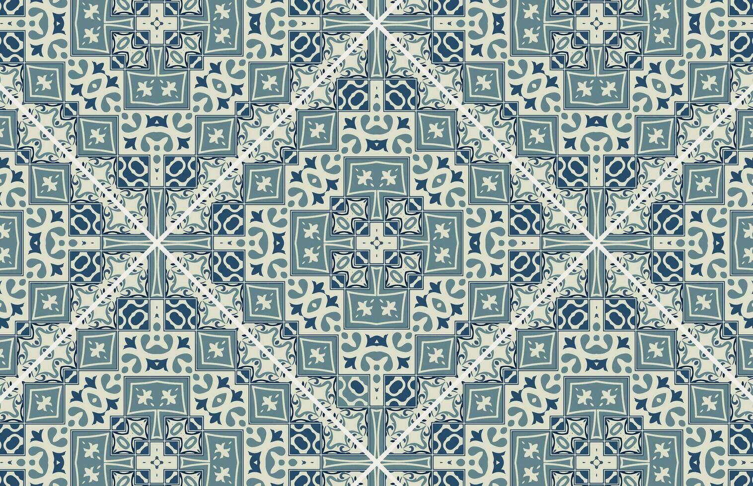 Blue and white carpet and fabric design pattern vector