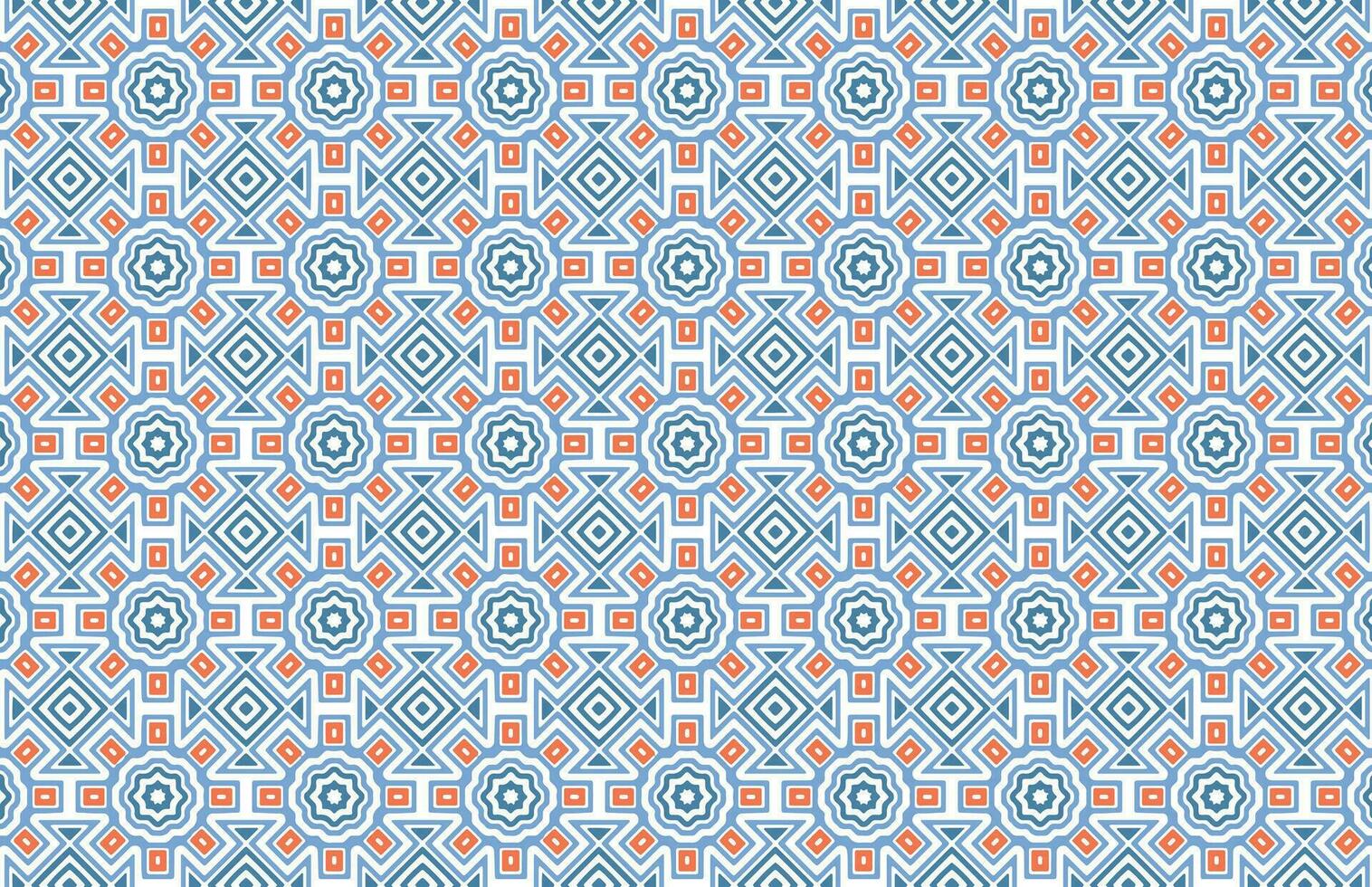 Blue and orange color fabric design pattern vector