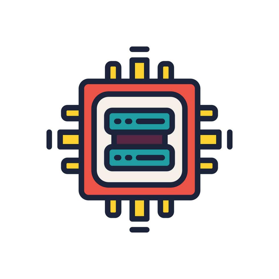processor icon. vector filled color icon for your website, mobile, presentation, and logo design.