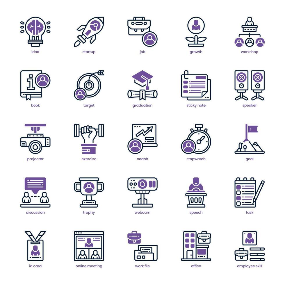 Business Workshop icon pack for your website design, logo, app, and user interface. Business Workshop icon dual tone design. Vector graphics illustration and editable stroke.