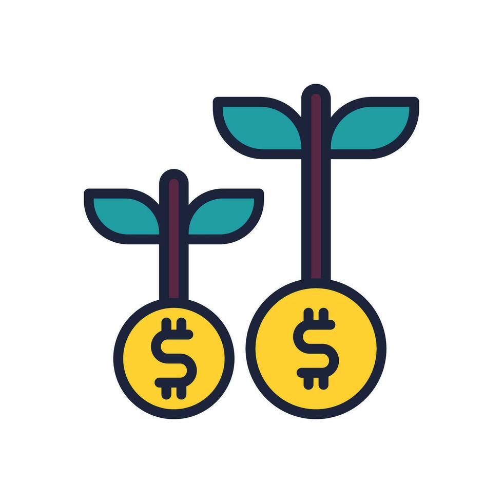 investment icon. vector filled color icon for your website, mobile, presentation, and logo design.