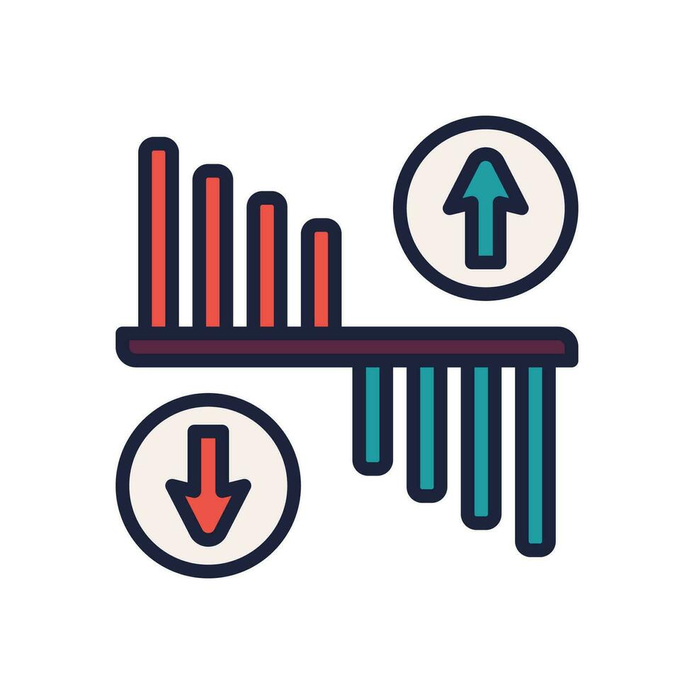 fluctuation market icon. vector filled color icon for your website, mobile, presentation, and logo design.