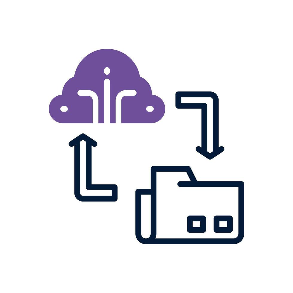 cloud backup icon. vector dual tone icon for your website, mobile, presentation, and logo design.