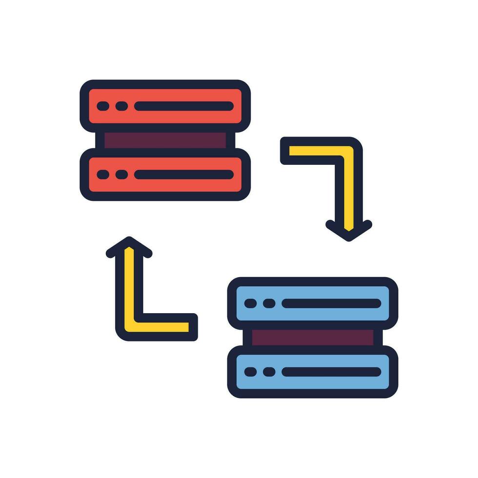 data transfer icon. vector filled color icon for your website, mobile, presentation, and logo design.