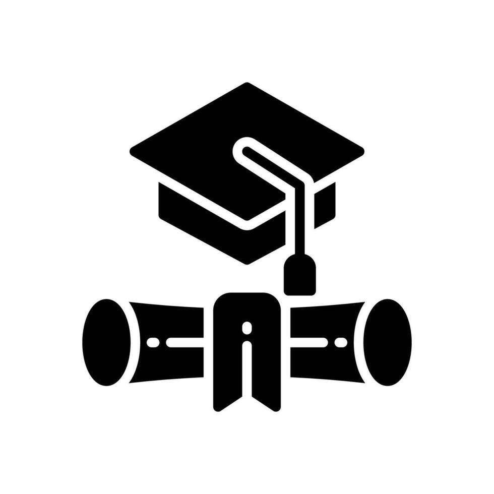 graduation icon. vector glyph icon for your website, mobile, presentation, and logo design.