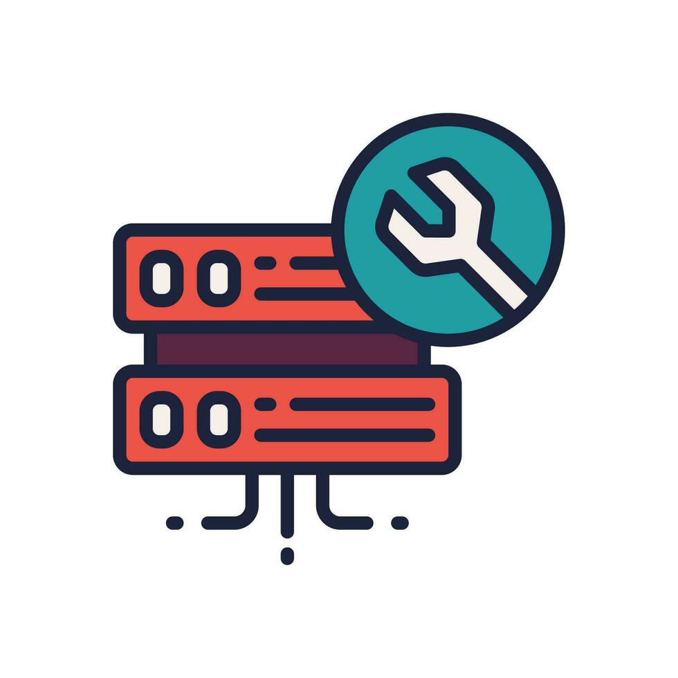 server setting icon. vector filled color icon for your website, mobile, presentation, and logo design.