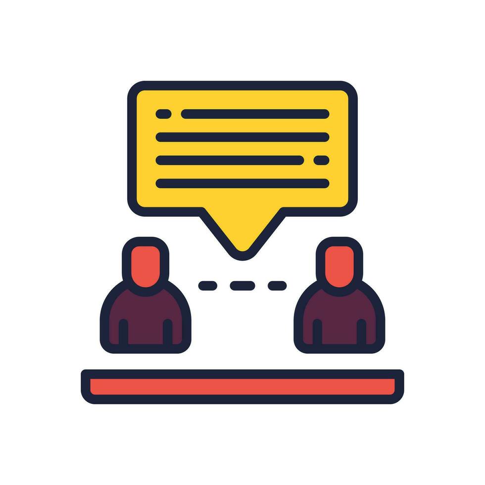 discussion icon. vector filled color icon for your website, mobile, presentation, and logo design.