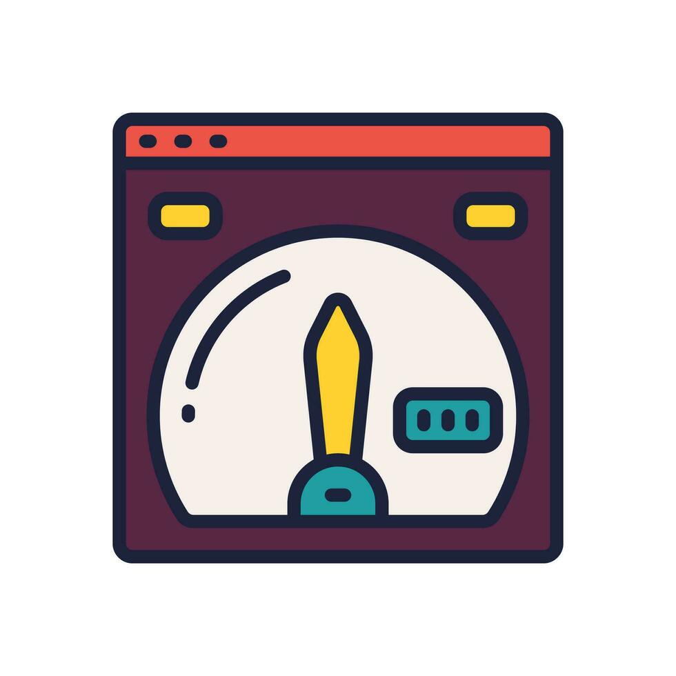 speed test icon. vector filled color icon for your website, mobile, presentation, and logo design.