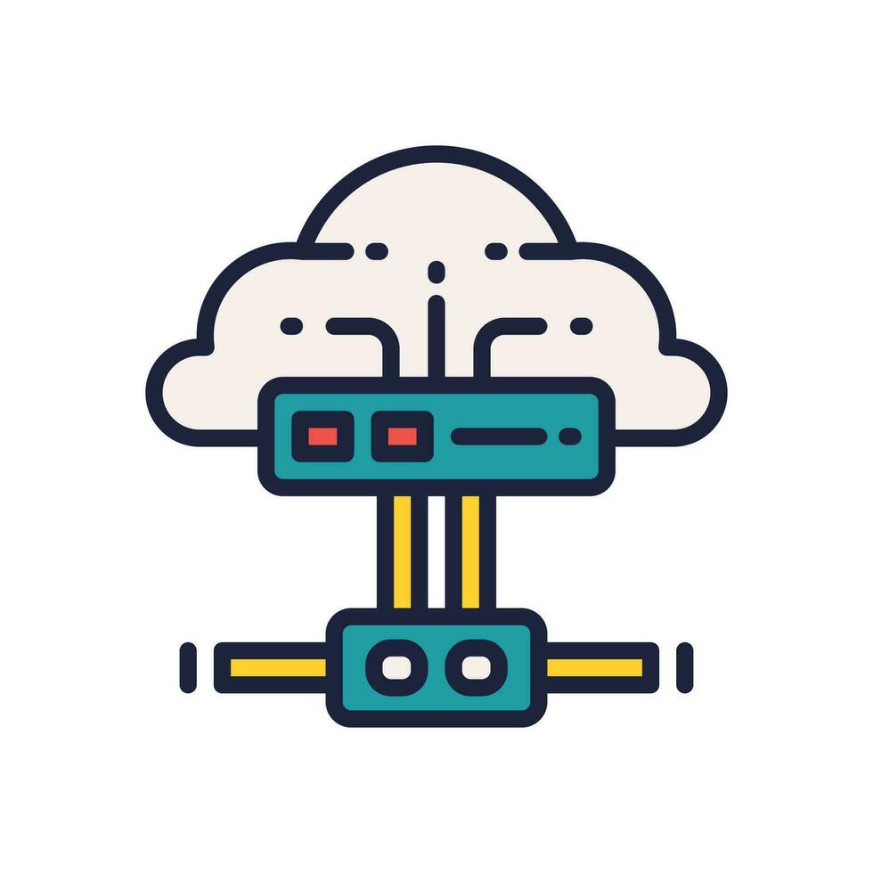cloud storage icon. vector filled color icon for your website, mobile, presentation, and logo design.