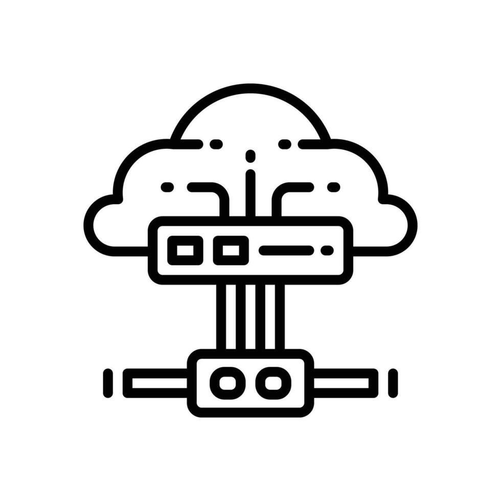cloud storage icon. vector line icon for your website, mobile, presentation, and logo design.