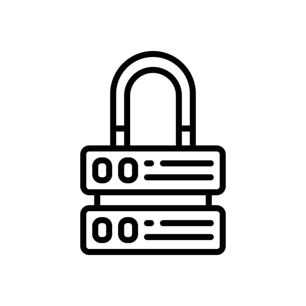 server padlock icon. vector line icon for your website, mobile, presentation, and logo design.