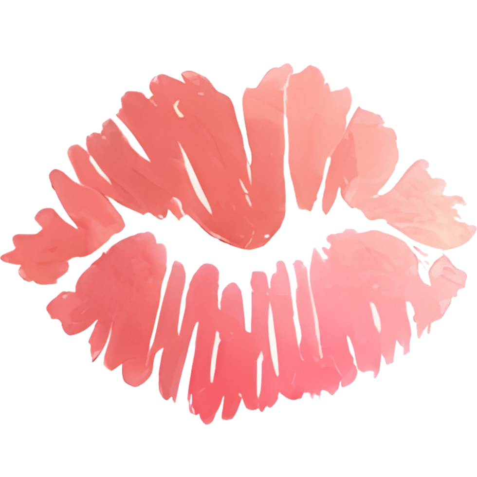 AI generated Red lips on a white background. Lipstick kiss png