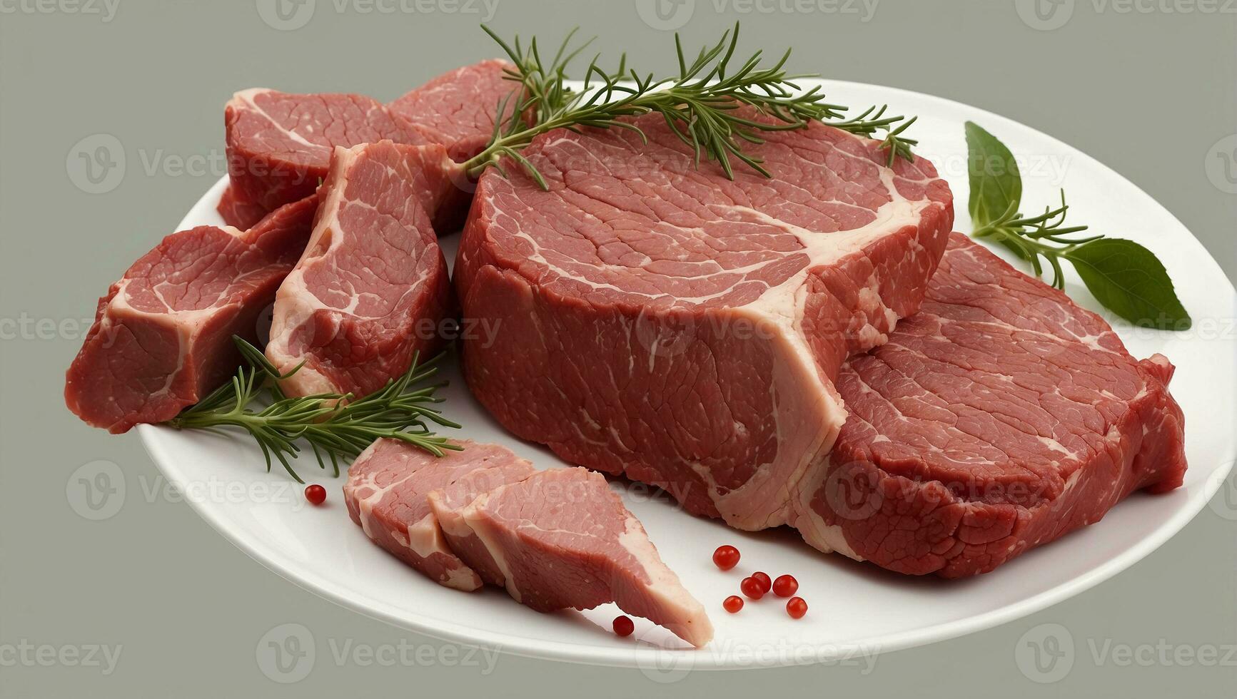 AI generated raw beef steak photo