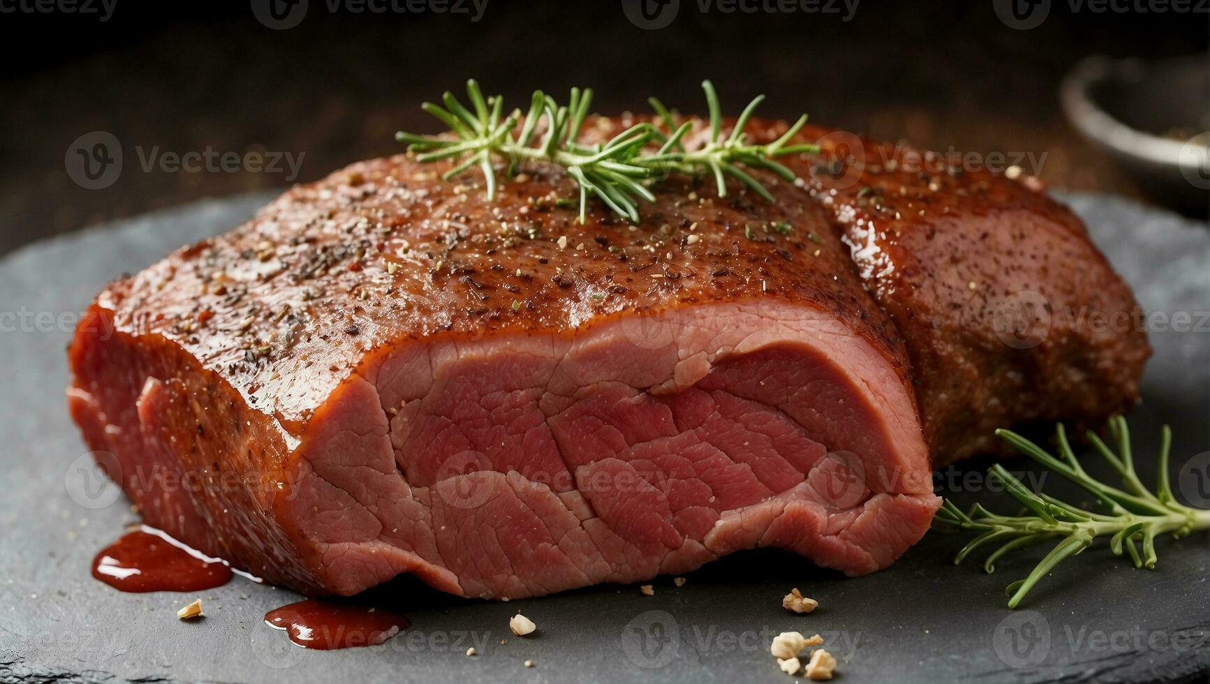 AI generated raw beef steak photo