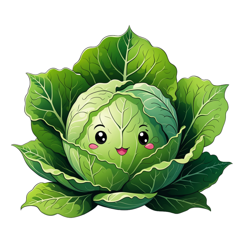 AI generated illustration of mustard greens, vegetable characters png