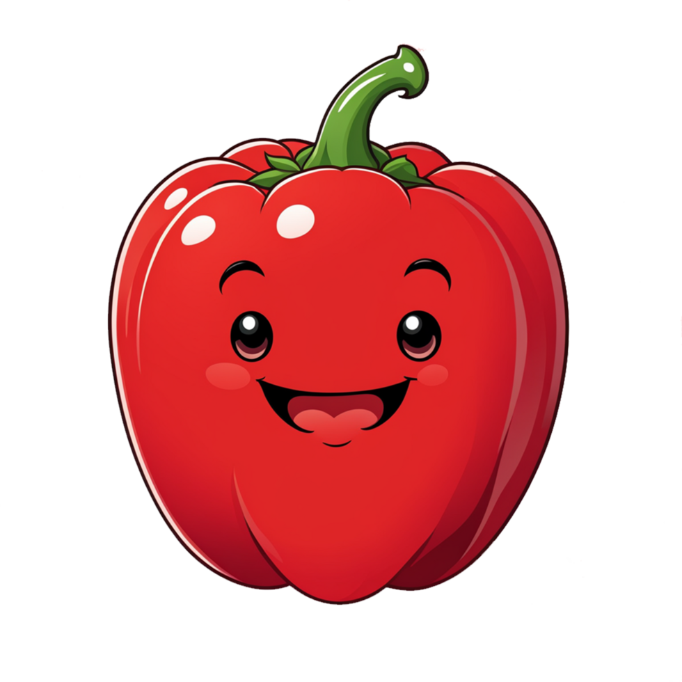 AI generated paprika illustration, red paprika expression png
