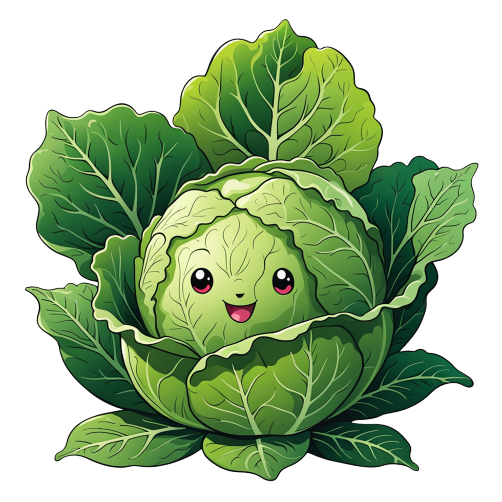 AI generated illustration of mustard greens, vegetable characters png