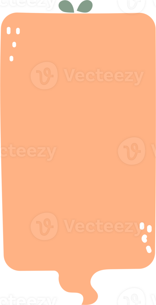 Orange Colorful pastel color speech bubble balloon, icon sticker memo keyword planner text box banner, flat png transparent element design