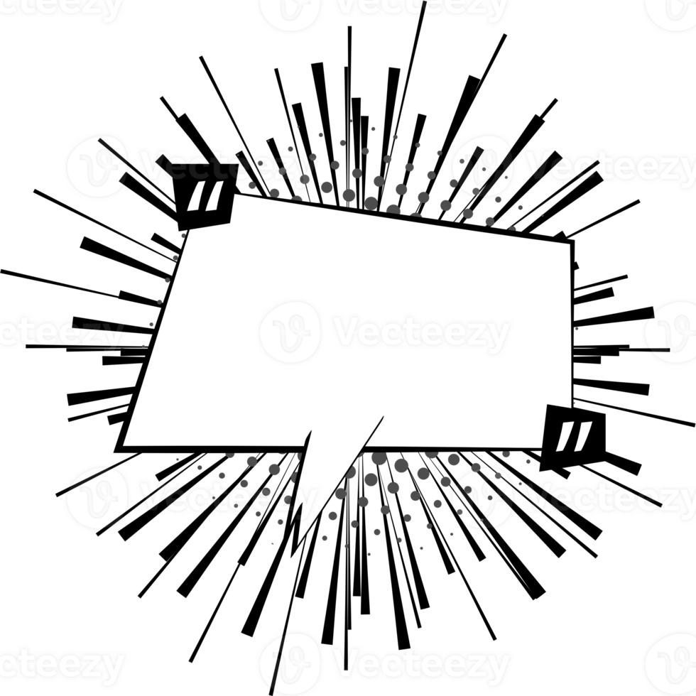 Black and white Pop art polka dots halftone speech bubble balloon with quotation marks icon sticker memo keyword planner text box banner, flat png transparent element design