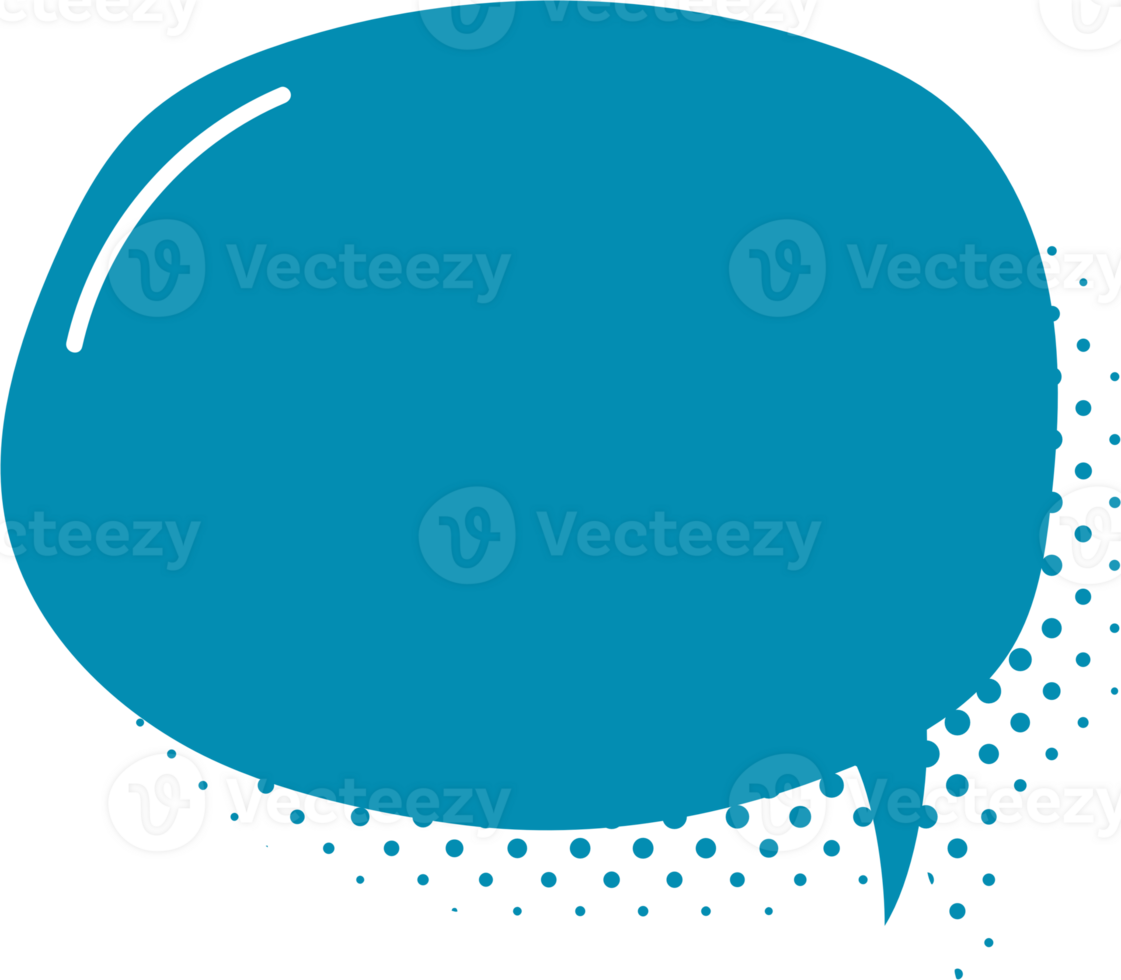 Colorful pastel blue color Pop art polka dots halftone speech bubble balloon icon sticker memo keyword planner text box banner, flat png transparent element design