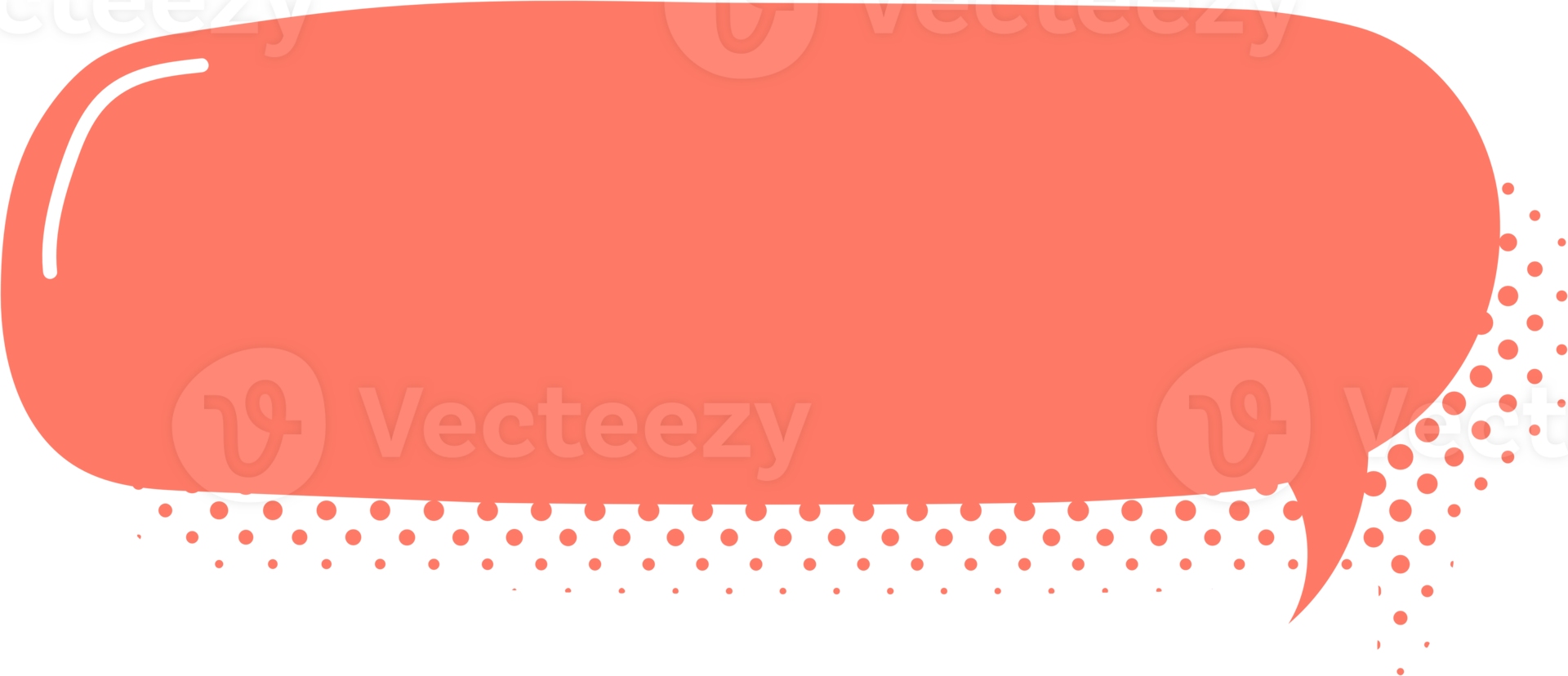 Colorful pastel orange color Pop art polka dots halftone speech bubble