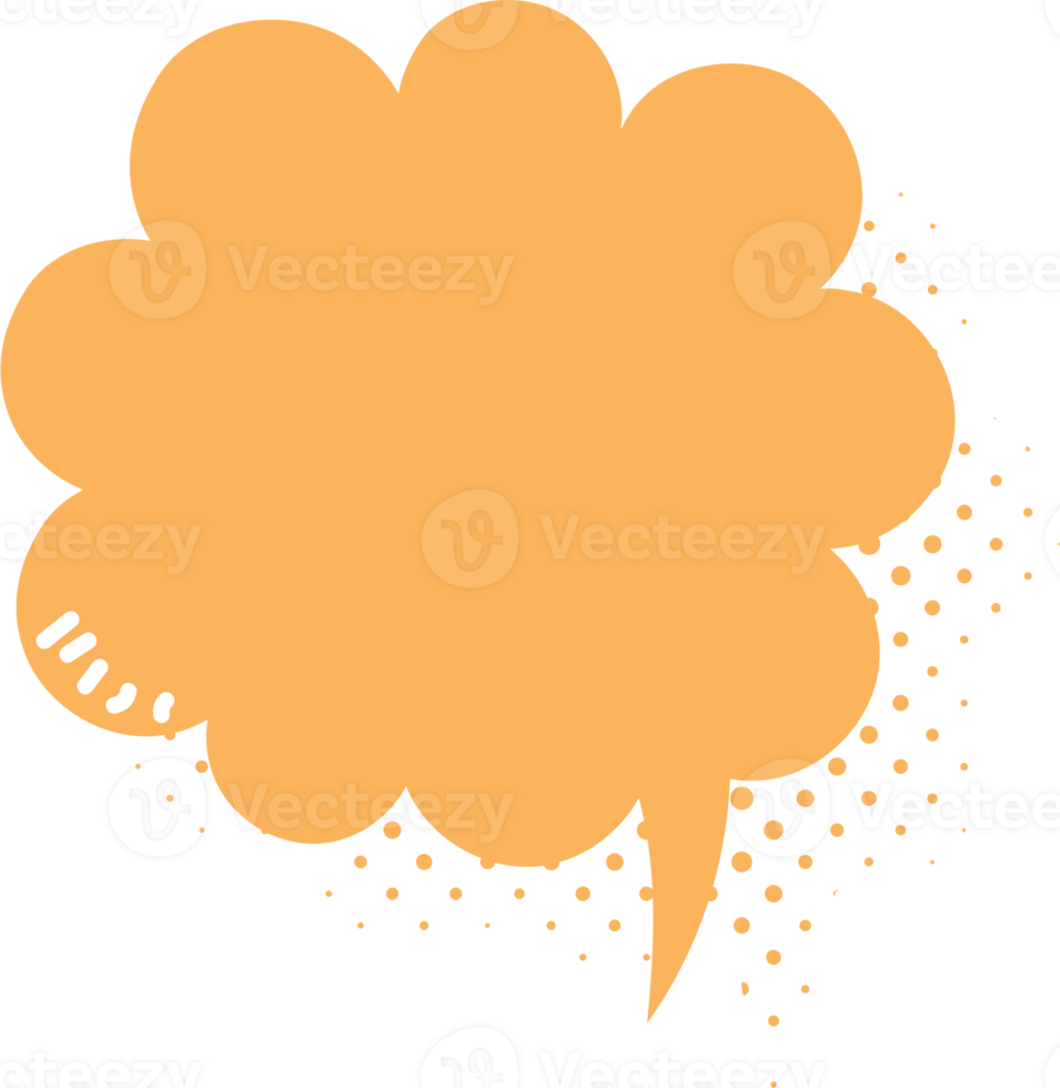 Colorful pastel yellow color Pop art polka dots halftone speech bubble balloon icon sticker memo keyword planner text box banner, flat png transparent element design