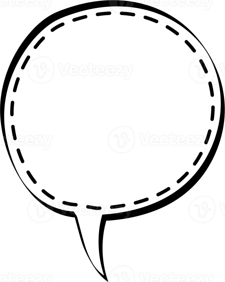 Dashed line Black and white speech bubble balloon, icon sticker memo keyword planner text box banner, flat png transparent element design