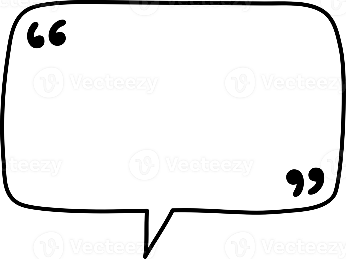 Black and white speech bubble balloon with quotation marks, icon sticker memo keyword planner text box banner, flat png transparent element design