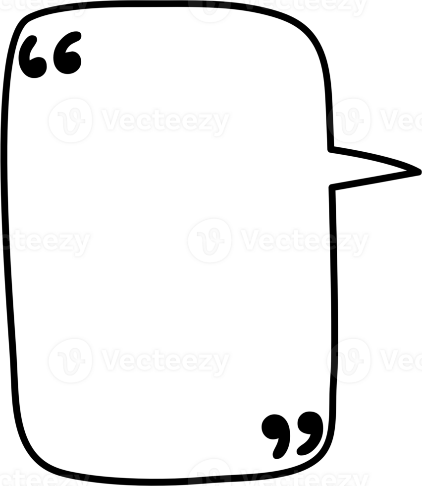 Black and white speech bubble balloon with quotation marks, icon sticker memo keyword planner text box banner, flat png transparent element design