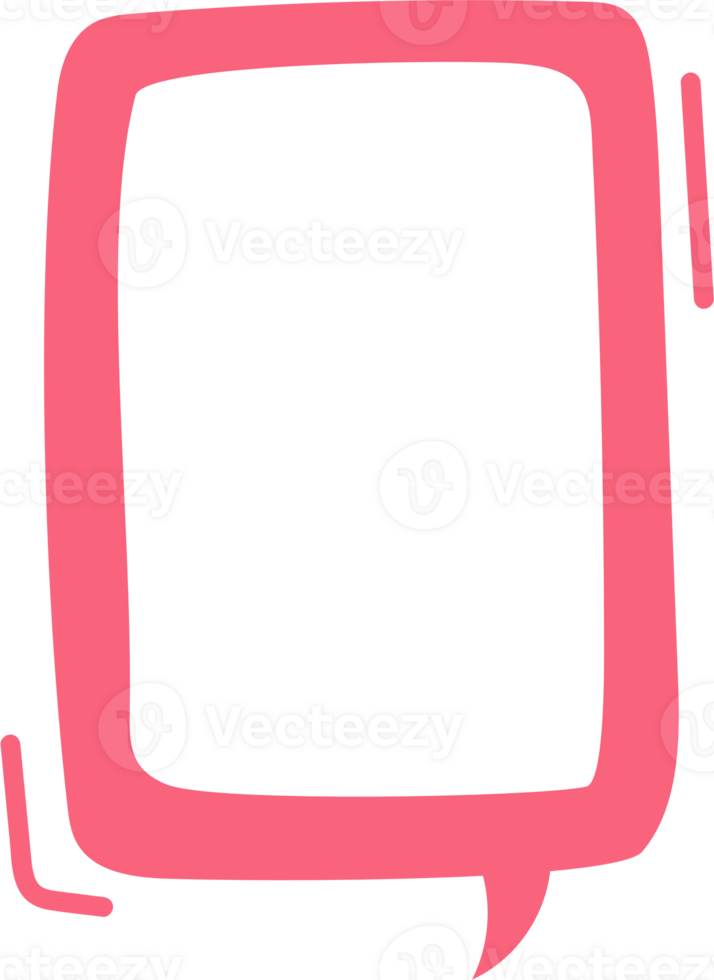 Colorful pastel pink color speech bubble balloon, icon sticker memo keyword planner text box banner, flat png transparent element design