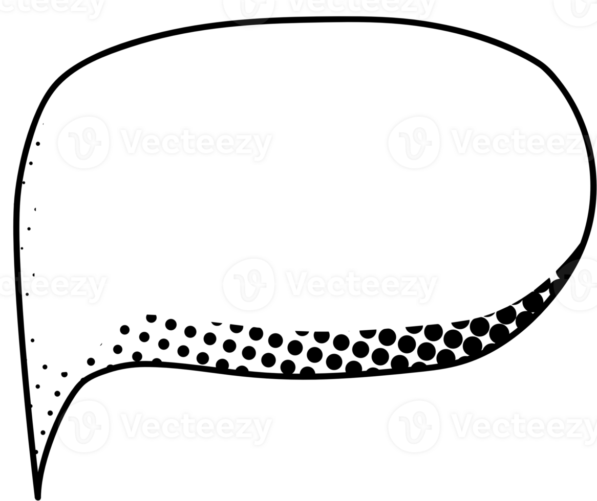 Black and white Pop art polka dots halftone speech bubble balloon icon sticker memo keyword planner text box banner, flat png transparent element design