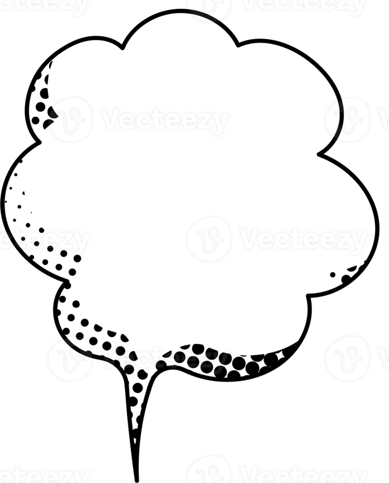 Black and white Pop art polka dots halftone speech bubble balloon icon sticker memo keyword planner text box banner, flat png transparent element design