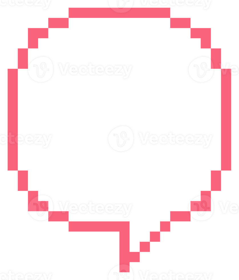 pink color 8bit retro game pixel speech bubble balloon icon sticker memo keyword planner text box banner, flat png transparent element design