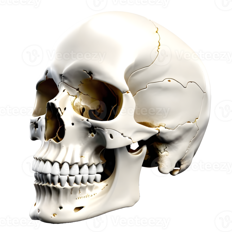 AI generated Human skull medical illustration, 3d rendering of human body png