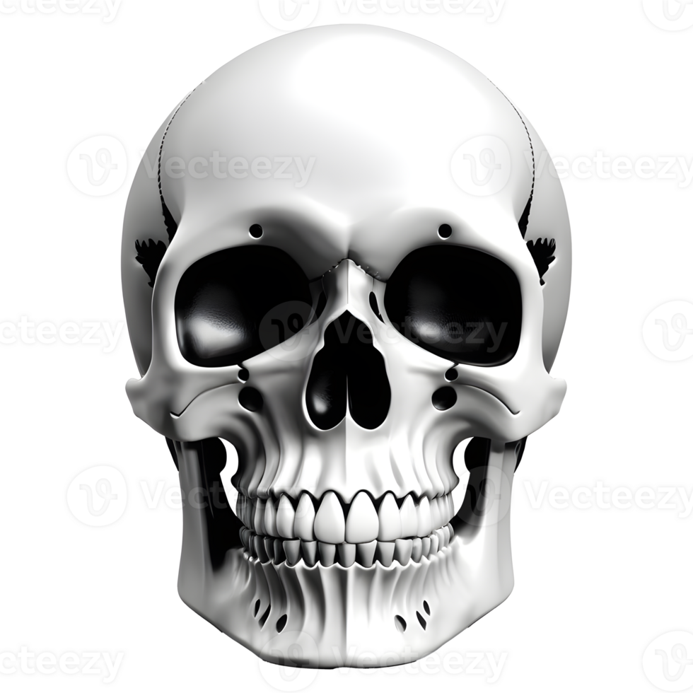 AI generated Human skull medical illustration, 3d rendering of human body png