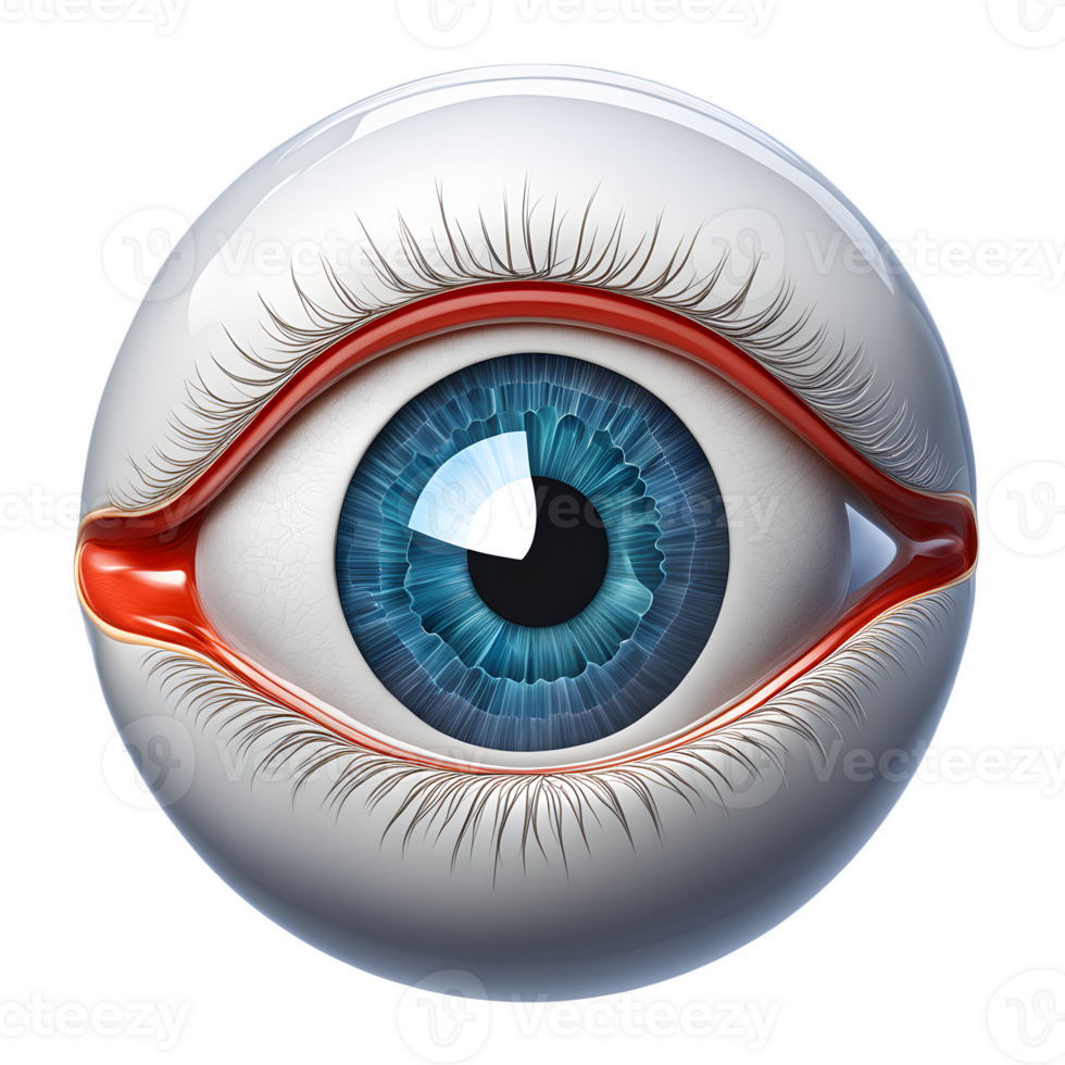 AI generated Eyeball medical illustration, 3d rendering of human body png