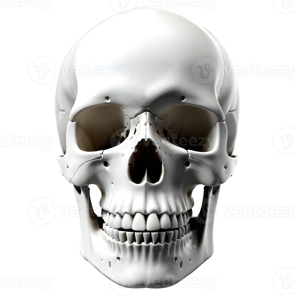 AI generated Human skull medical illustration, 3d rendering of human body png
