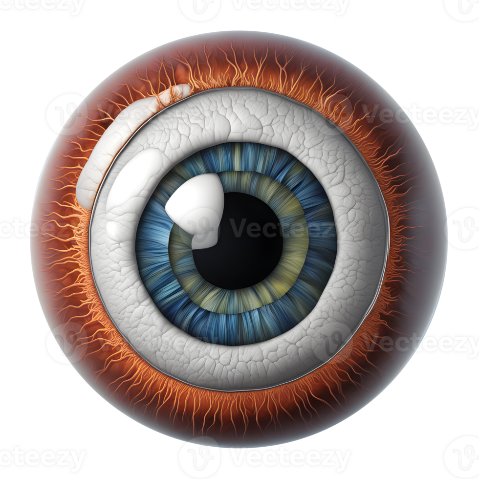 AI generated Eyeball medical illustration, 3d rendering of human body png